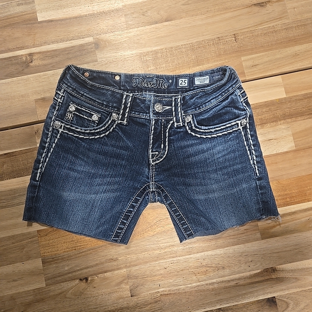 Miss Me Blue Denim Cut Off Shorts